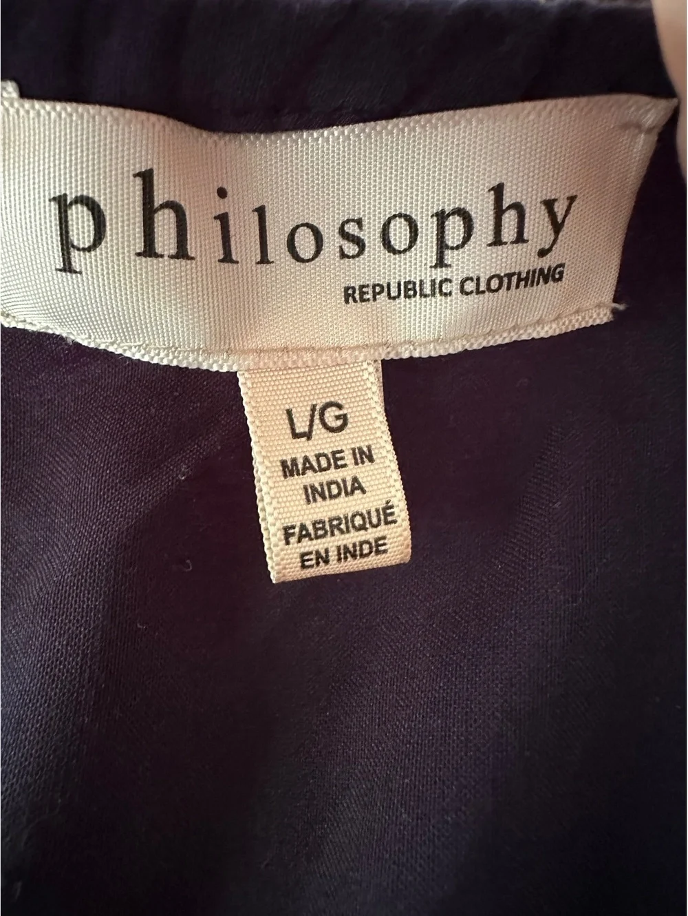 Navy Blue Cotton Philosophy Dress Size L